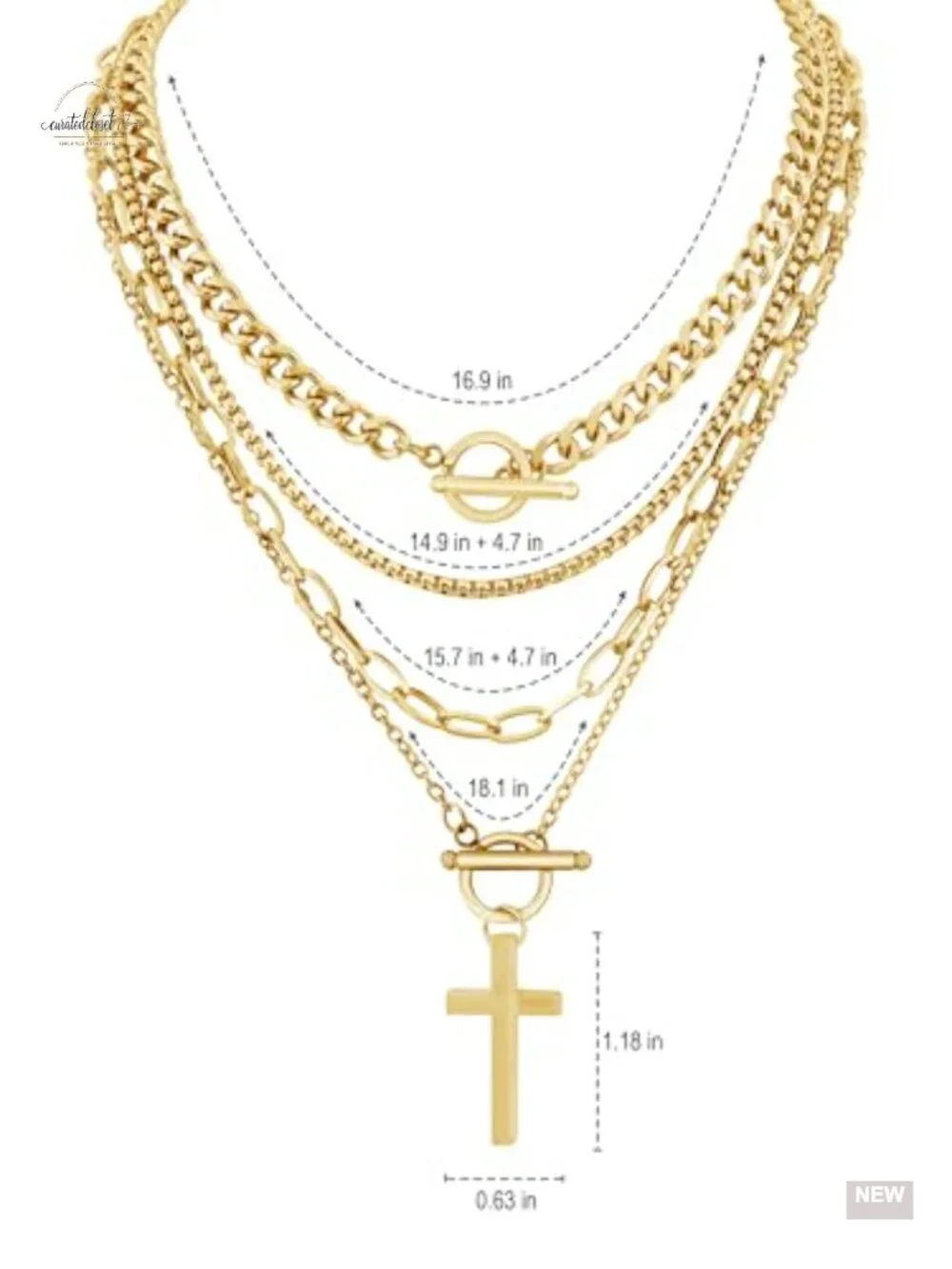 Gold-Tone Layered Cross Choker Necklace Gothic Punk Grunge Emo